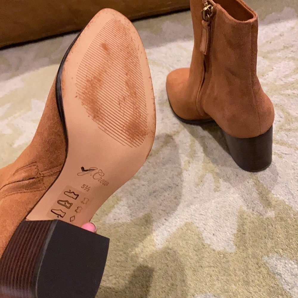 J.Crew New Sadie stacked-heel boots in suede BA568 - Picture 3 of 3